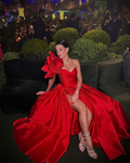 Alexa Red Satin Formal Evening Dress