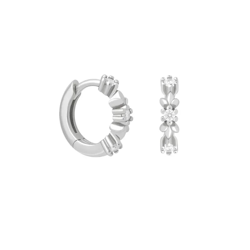 CRMYA Fashion Cubic Zirconia Cz Silver Gold Plated Hoop Earrings For Women Engagement Wedding Trendy Jewelry