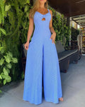 Summer Casual Wide Leg Jumpsuit