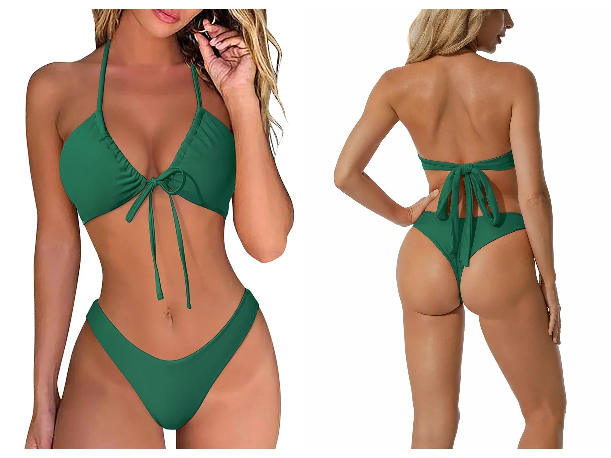 Sexy Micro Bikini Women  2023 New High Cut Swimsuit Summer Swimwear Solid Bathing Suits Beachwear Women Brazilian Push Up Bikini