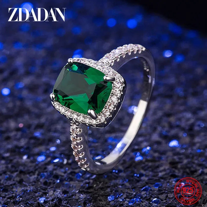 Victoria 925 Sterling Silver Emerald Cut Rings