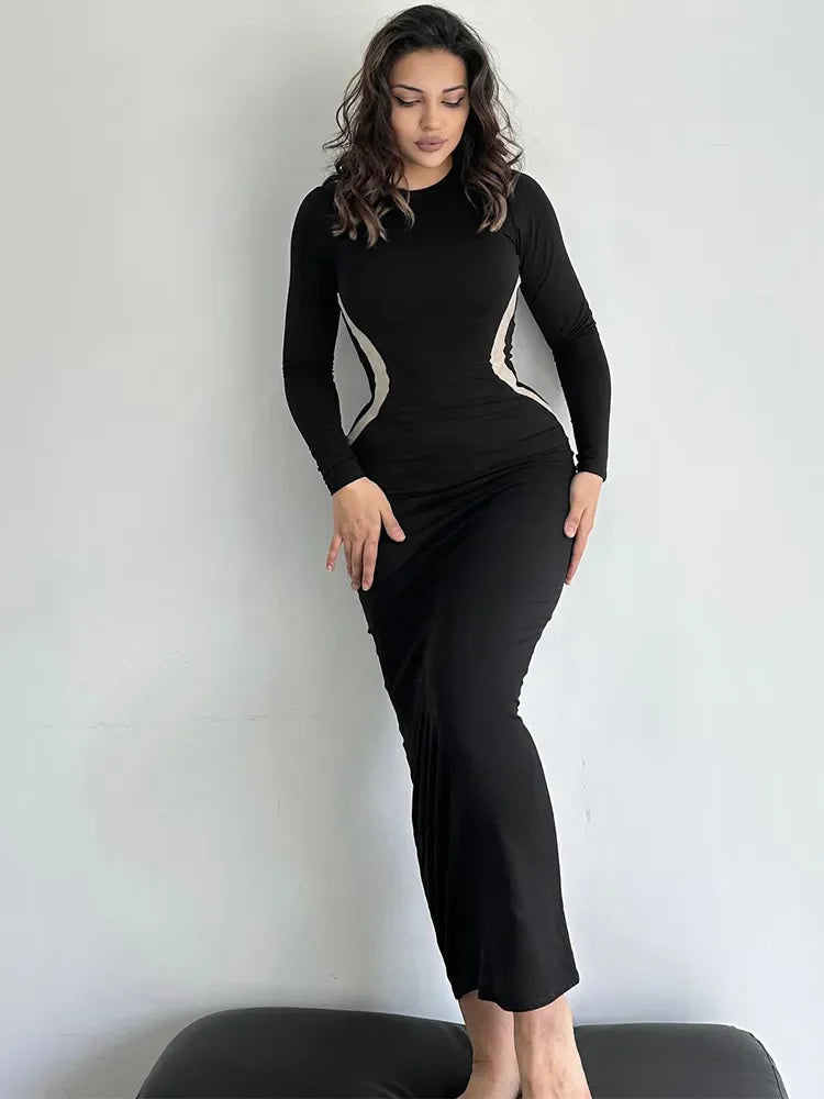 Eva Long Sleeve Bodycon Maxi Dress