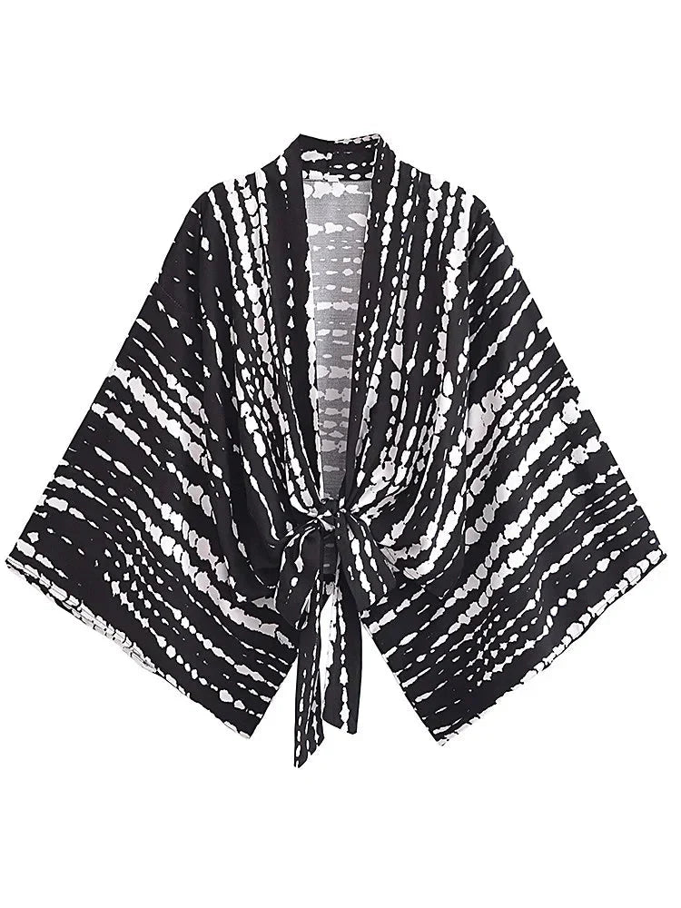 Vintage Boho Kimono Short Robe