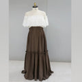 Boho Pregnant Dress Lace&Linen Cotton Combination Two Piece Set Contrast color retro design sense PhotoShoot Pregnancy Dress