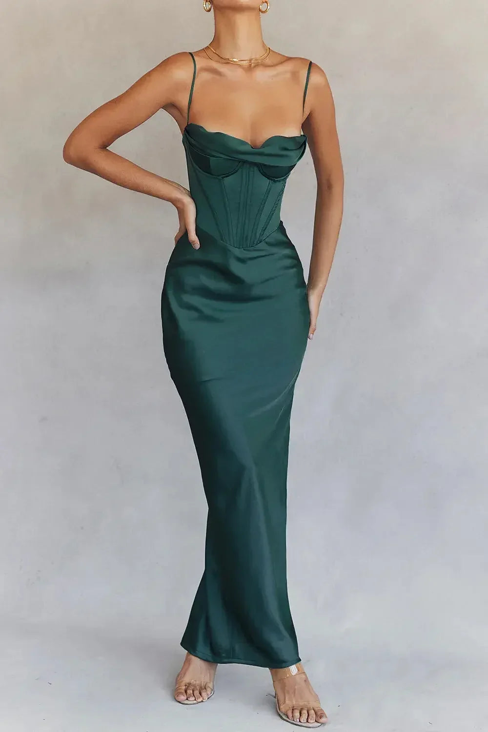 Satin Maxi Bodycon Dress