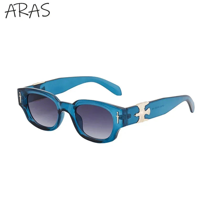Fashion Soaring Eagle Rectangle Sunglasses Men Women 2024 Luxury Brand Vintage Punk Sun Glasses Male Small Square Shades Eyewear