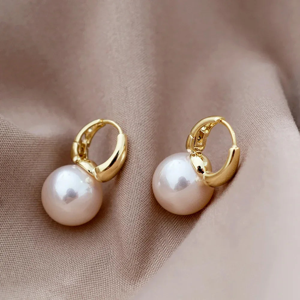 LUX Zircon Pearl Drop Earrings