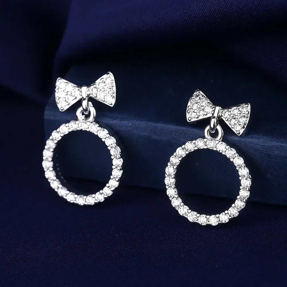 Iconic 925 Sterling Silver Crystal CZ Stud Earrings