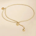 Fashion Metal Chain Belts for Women Flower Pendant Jeans Suit Dress Waist Chain Female Luxury Brand Designer Accessories