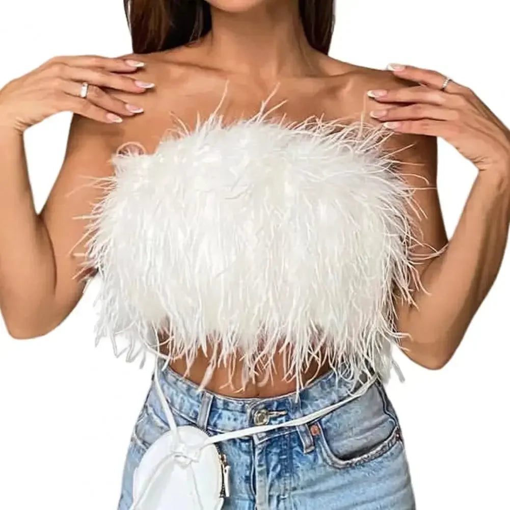 Missy Feather Crop Top