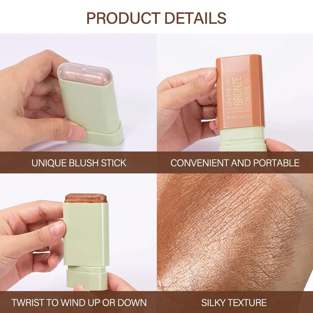 Bronzer Shading Stick Makeup Contour Sticks Peach Highlighter for Face Blush Blush Body Glitter Cosmetics Blusher Korean Powder