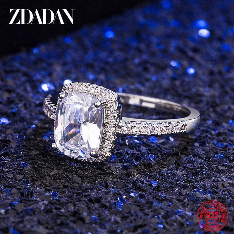 Victoria 925 Sterling Silver Emerald Cut Rings