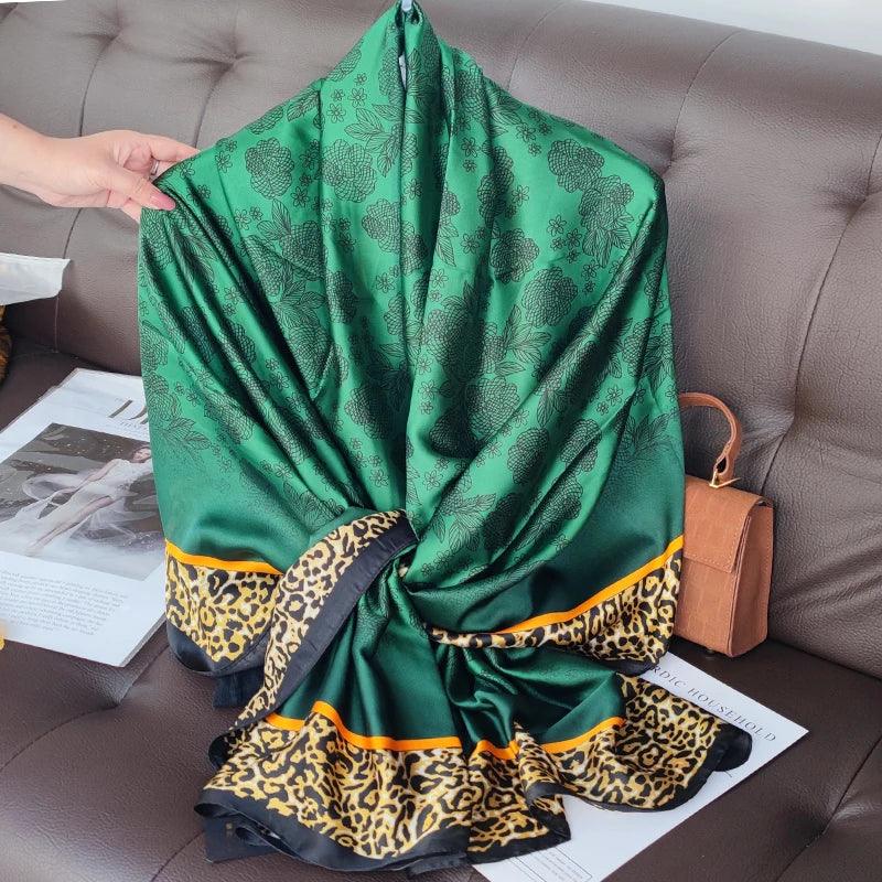 180*90cm Luxury Brand Women Summer Silk Scarves Shawl Lady Wrap Soft Female Europe Designer Beach Bandanna foulard muffler pareo