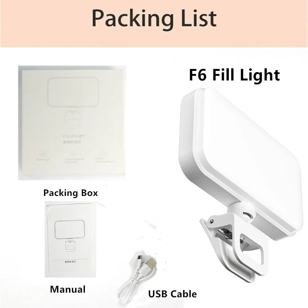 Clip-on Selfie LED Light for Phone, Laptop, Tablet