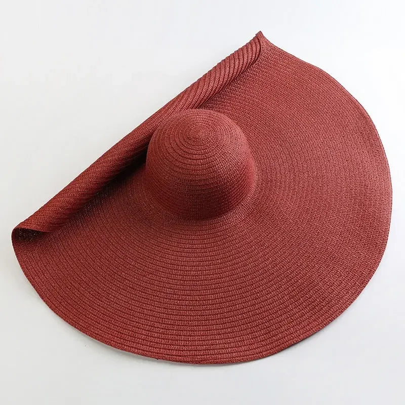 Oversized Foldable Wide Brim Sun Hat For UV Protection