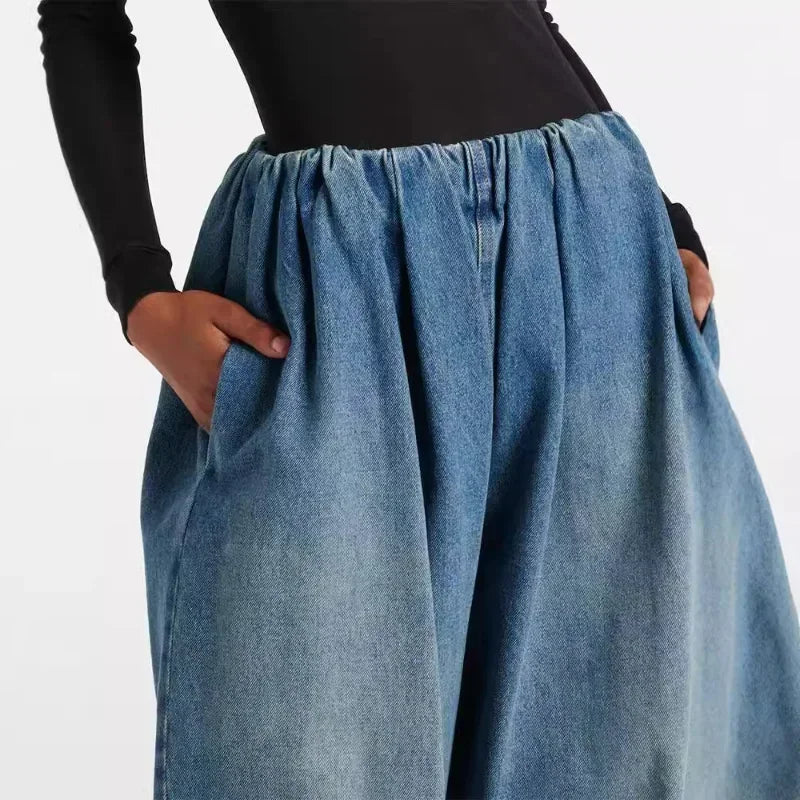 LUX Wide Leg Denim Pants