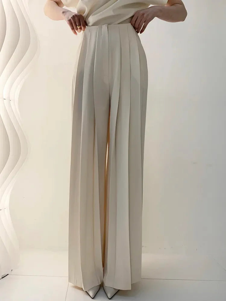 Casual Summer High Waist Wide Leg Pants