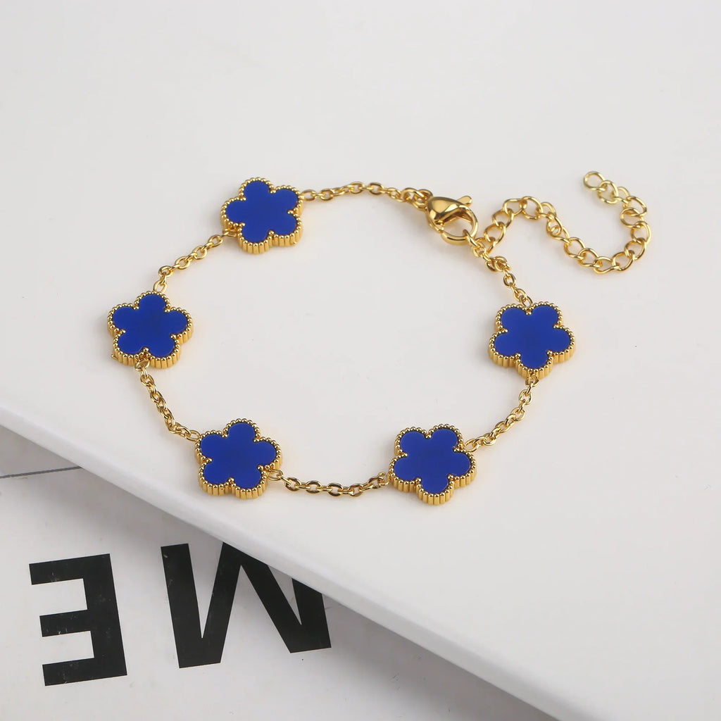 Gold Plated Stainless Steel Flower Bracelet