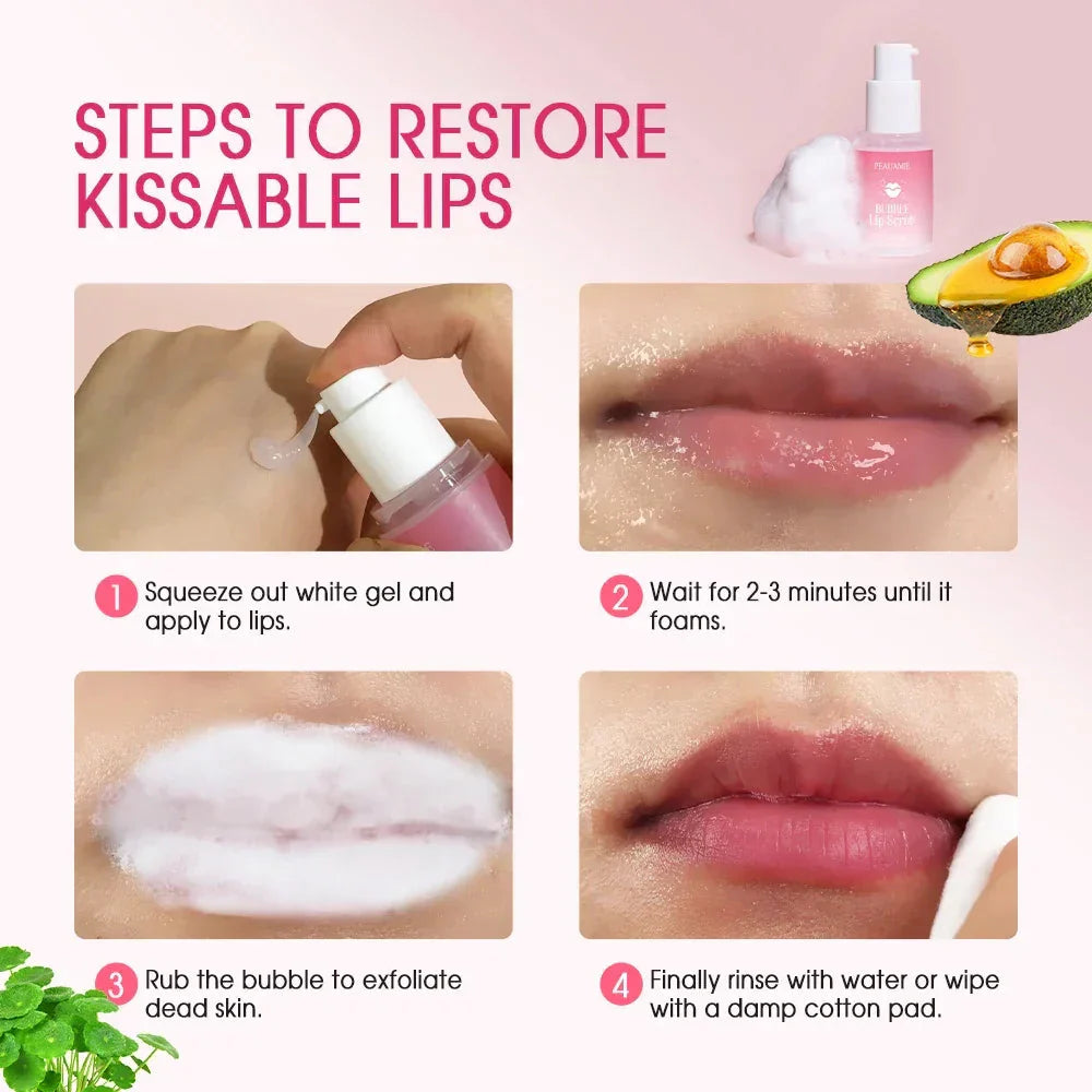 Bubble Lip Scrub Cream Exfoliating Moisturizing Remove Dead Skin Lighten Lip Lines Dark Lips Soothing Lip Care