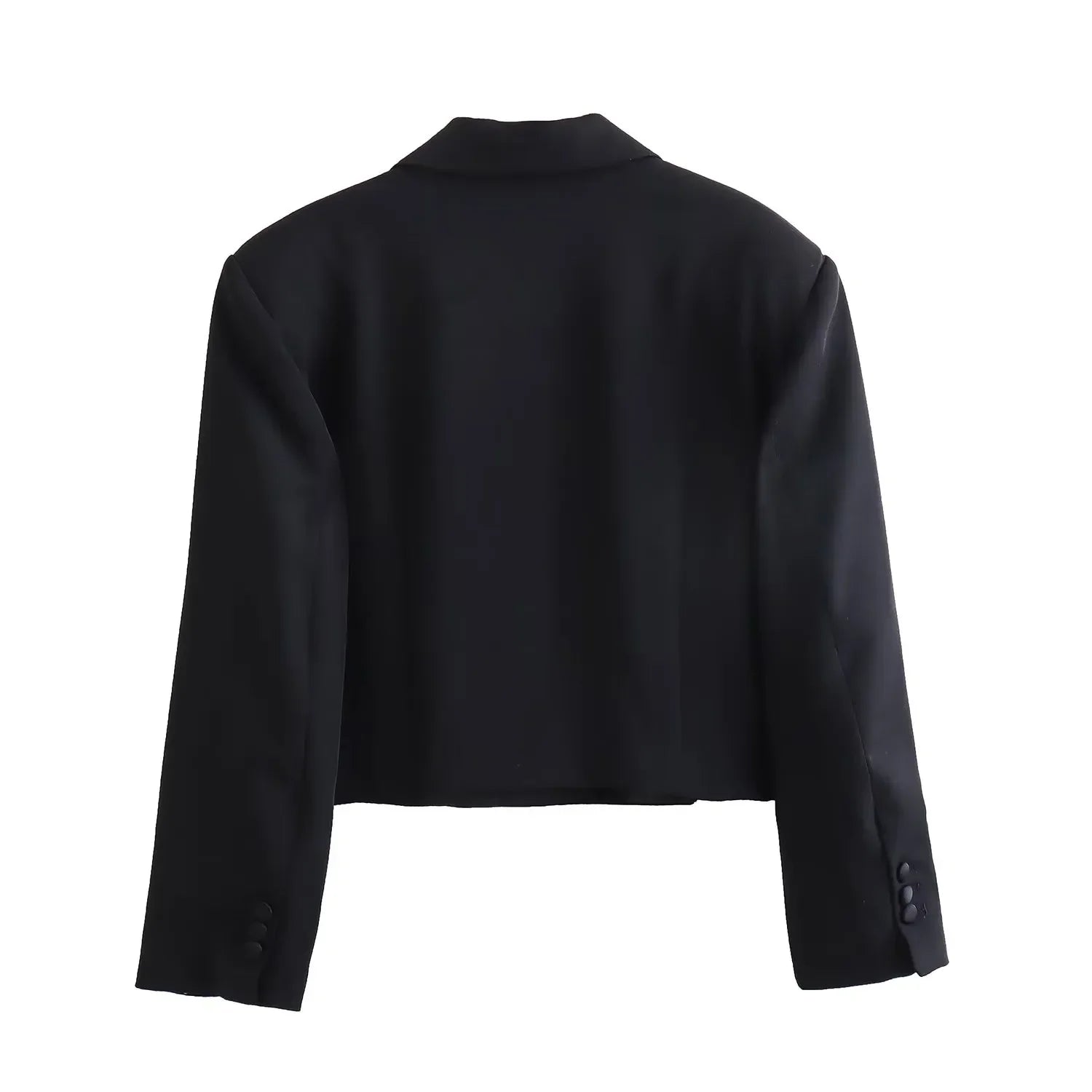 Satin Black Cropped Blazer