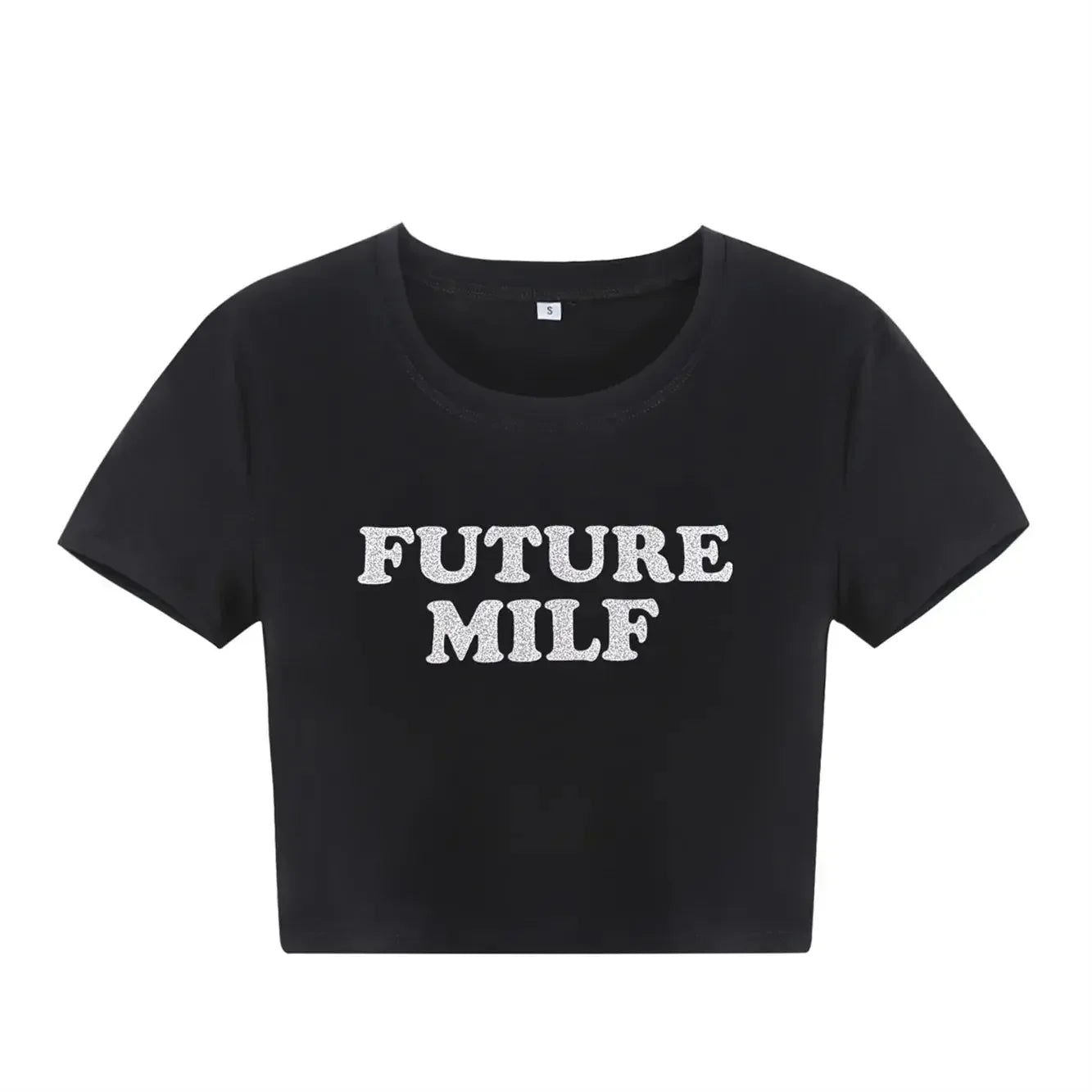 FUTURE MILF Black Baby Crop Tee