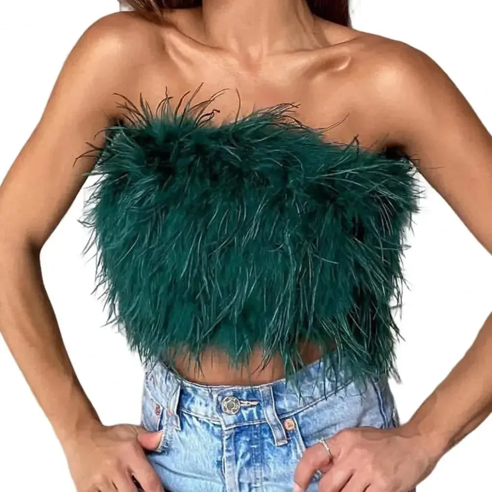 Missy Feather Crop Top
