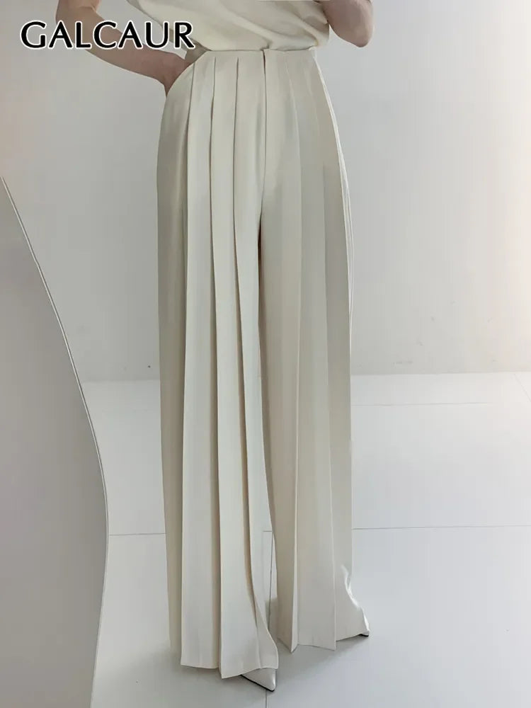 Casual Summer High Waist Wide Leg Pants