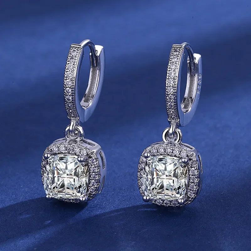 Iconic 925 Sterling Silver Crystal CZ Stud Earrings