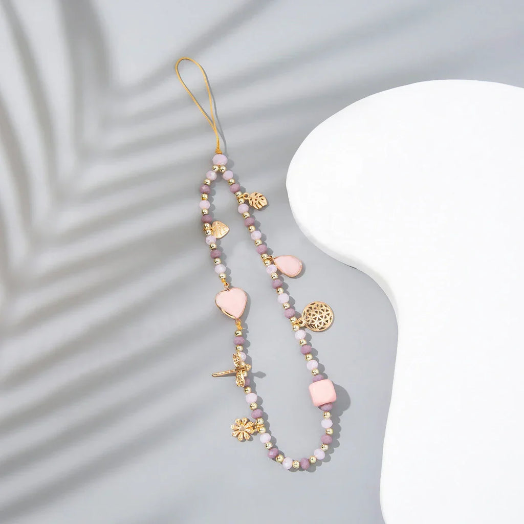 Love Crystal Beaded Phone Charm