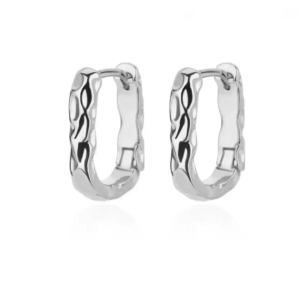 Lux Diva Stainless Steel Hoop Earrings