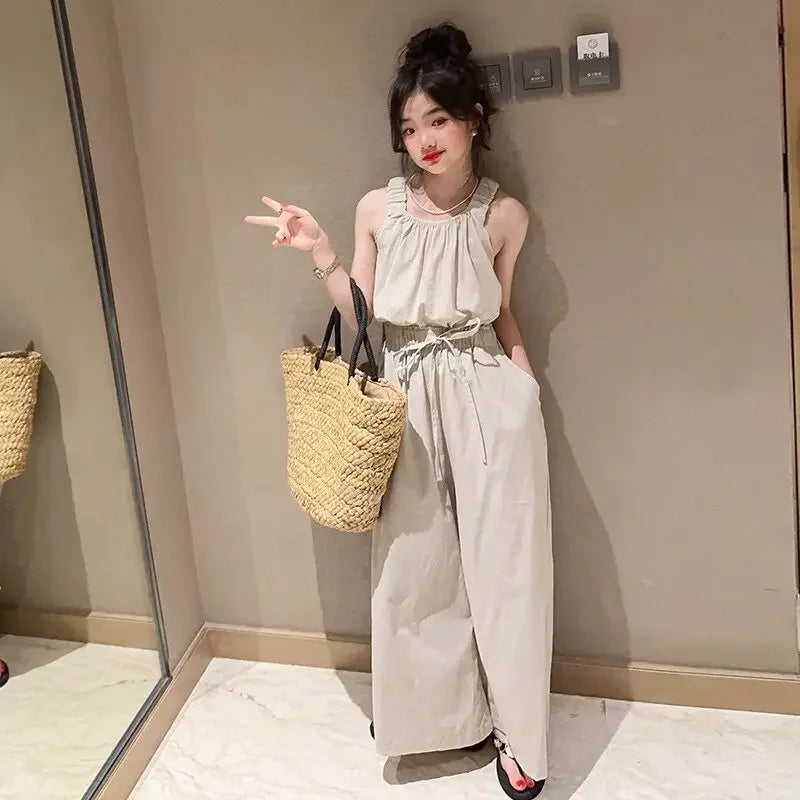 LUXKIDS Summer Wide Leg Pants & Vest Set 10 12 16 Years