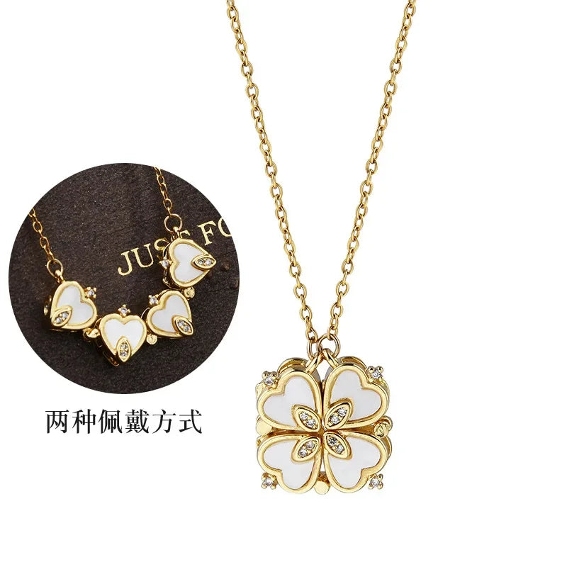 One Four-leaf clover lady small crowd necklace pendant titanium steel necklace lady jewelry