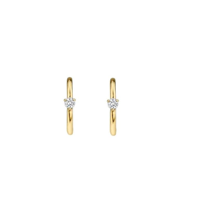 CRMYA Fashion Cubic Zirconia Cz Silver Gold Plated Hoop Earrings For Women Engagement Wedding Trendy Jewelry