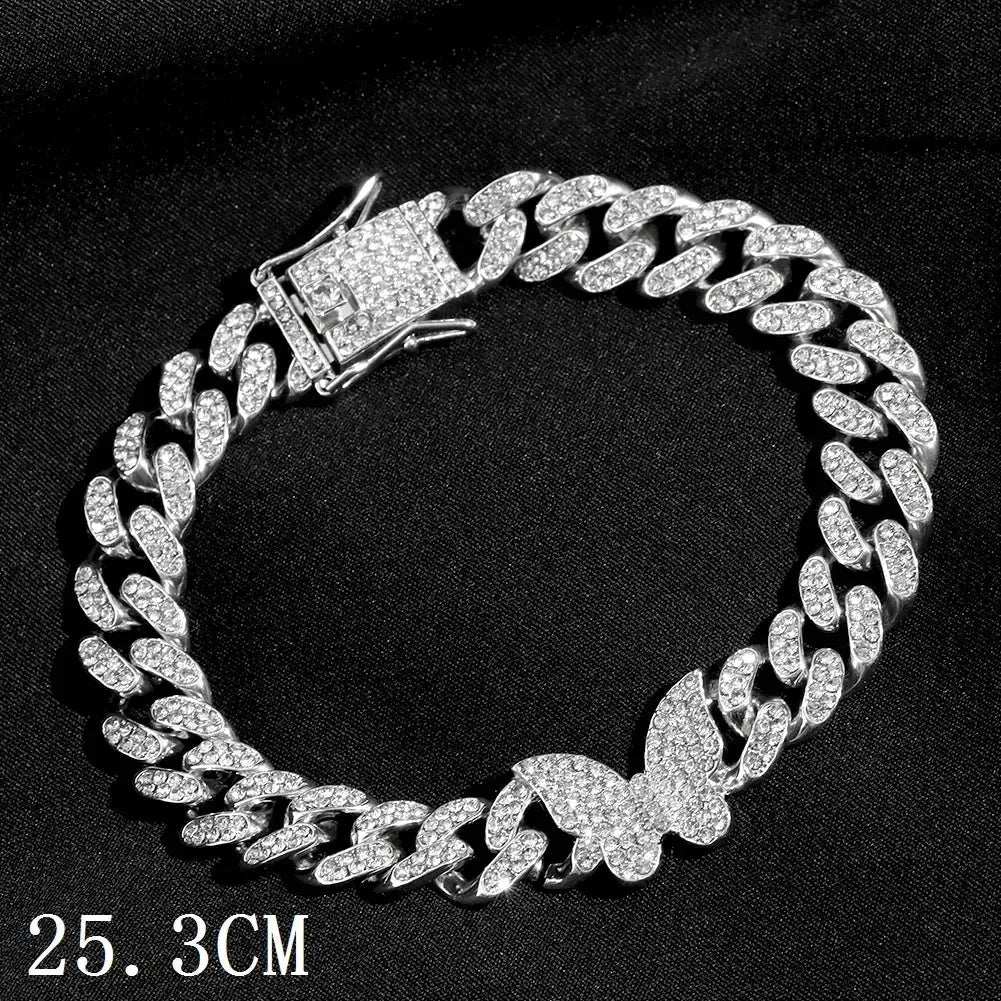 Iced Out Chunky Cuban Chain Anklet Bracelet