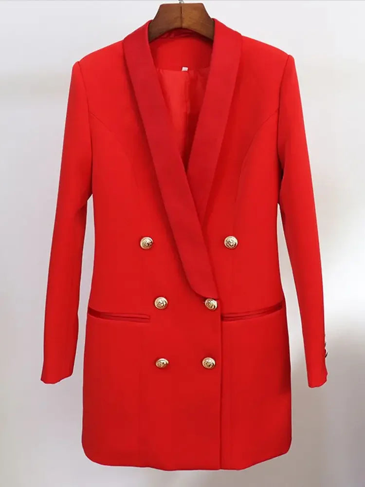 Lux Designer Satin Collar Long Brazer