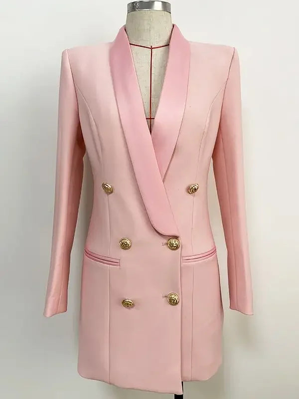 Lux Designer Satin Collar Long Brazer
