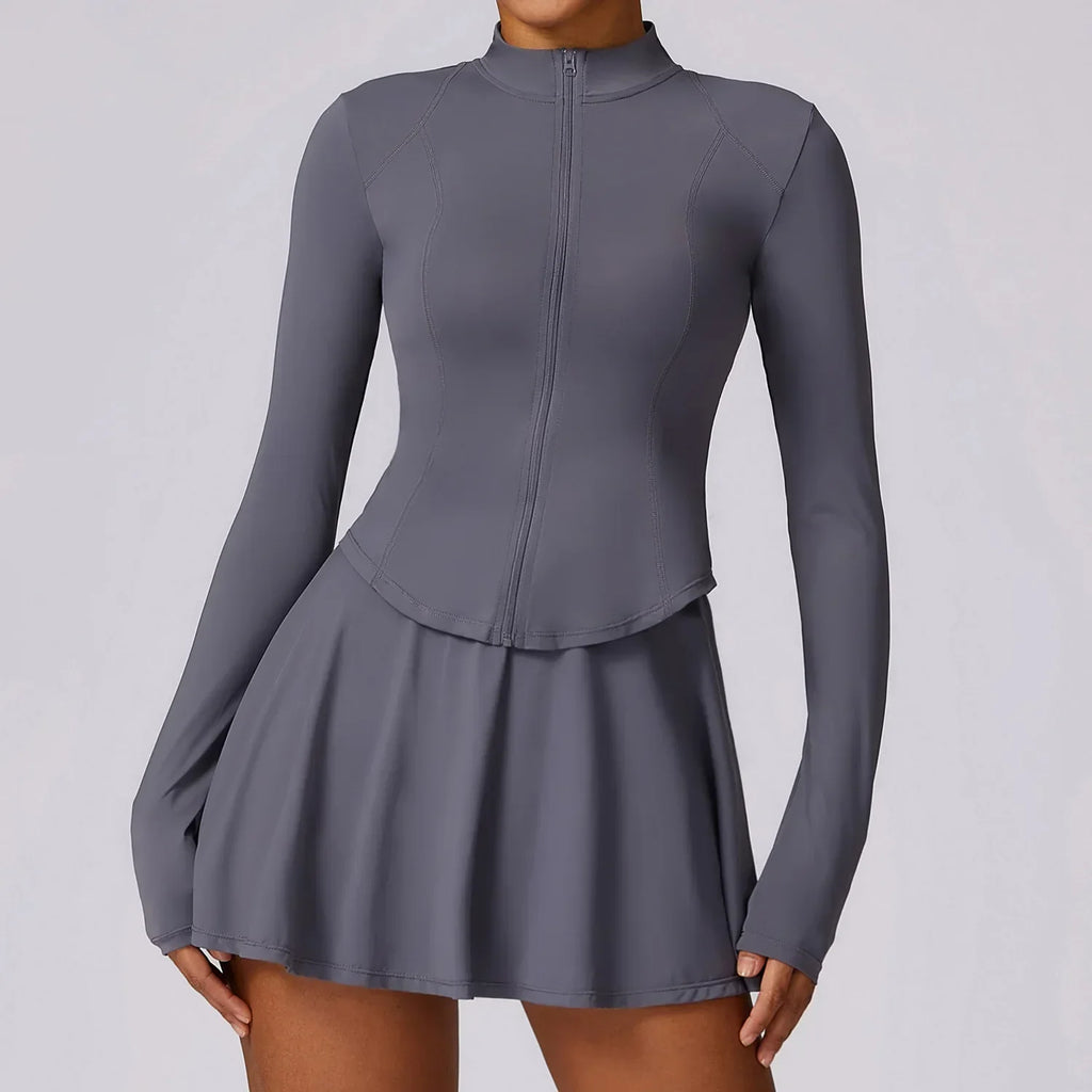 Long Sleeve Sports Skirt Set