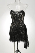 Women's Elegant Dresses White Birthday Dress for Women Luxury 2023 Autumn Pleated Evening Gowns Lace Patchwork Party Clothes