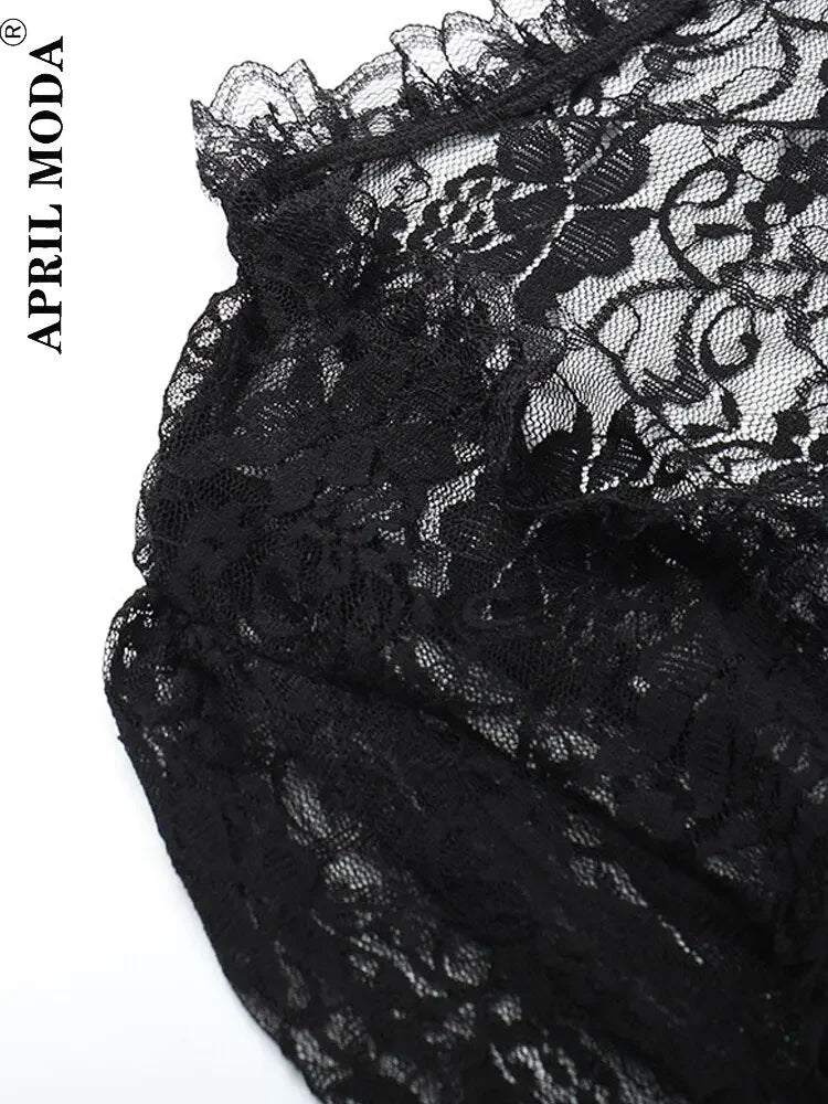 Women Black Lace Shrug