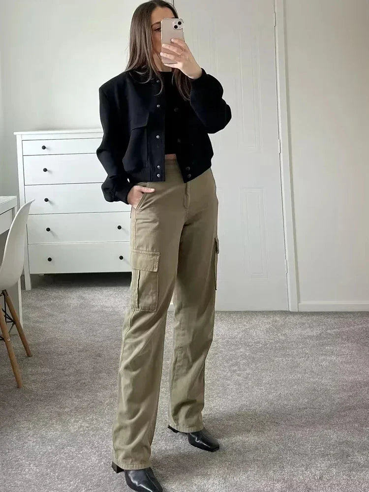 Delta Cropped Bomber Jacket