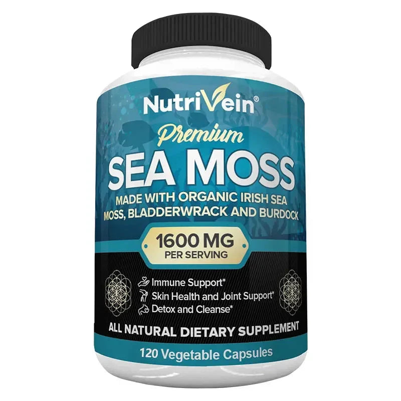 Vegetarian Organic Sea Moss Supports Immune System, Joint Health Intestinal Cleansing Detoxification & Cleansing Skin Supplement