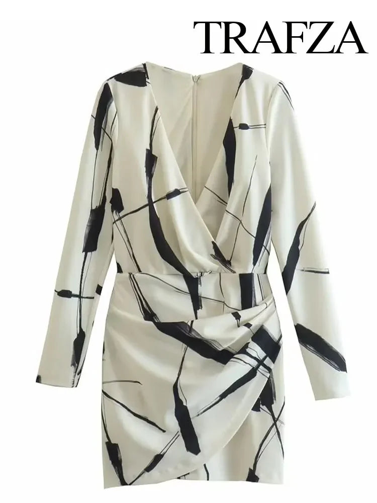 Grenwich Vintage Fashion Wrap Mini Dress