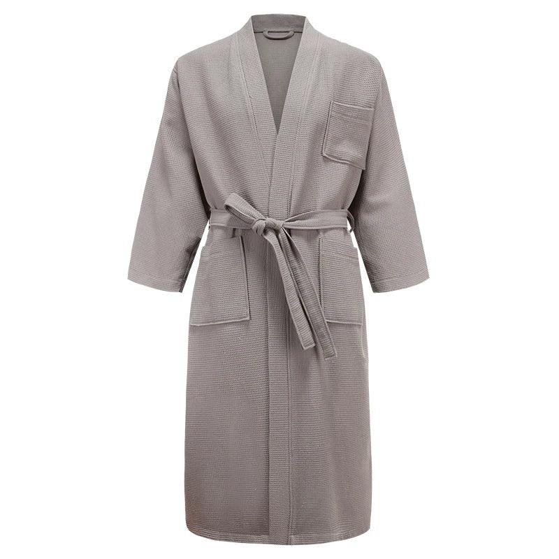 Women 100% Cotton Terry Bath Robe Plus Size Suck Water Towel Bathrobe Kimono Dressing Gown Winter Summer Men Waffle Sleepwear