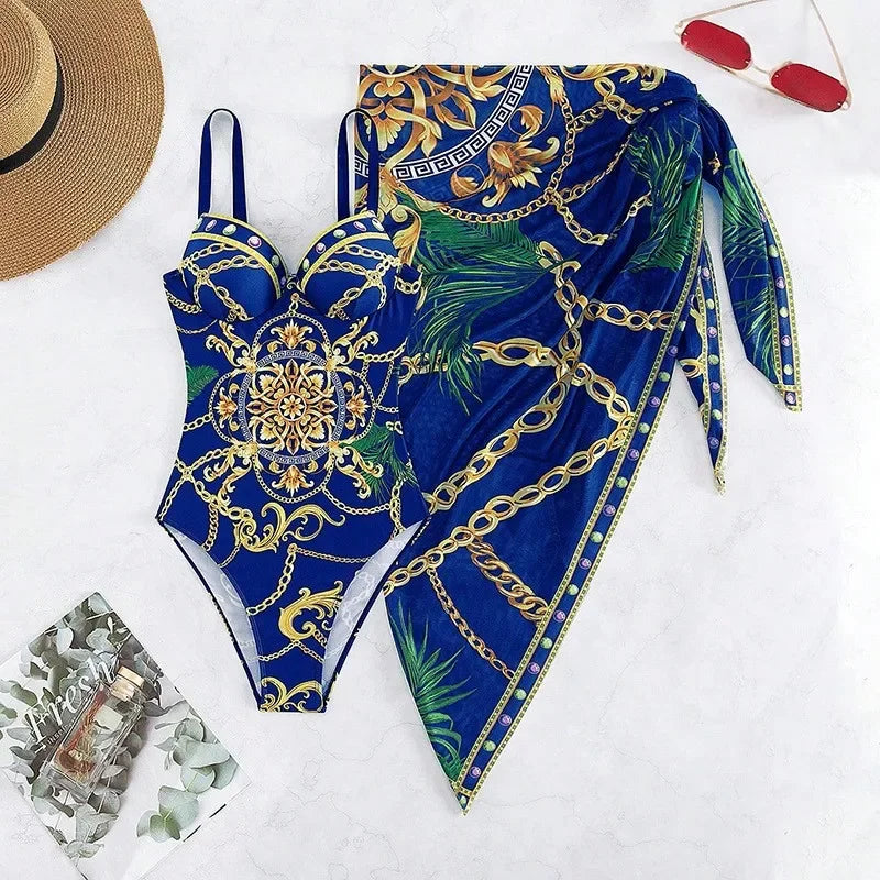 Designer Push Up Bikini & Sarong Set