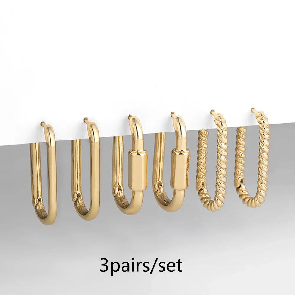 Gold Color Stainless Steel Hoop Earrings for Women Small Simple Round Circle Huggies Ear Rings Steampunk Accessories