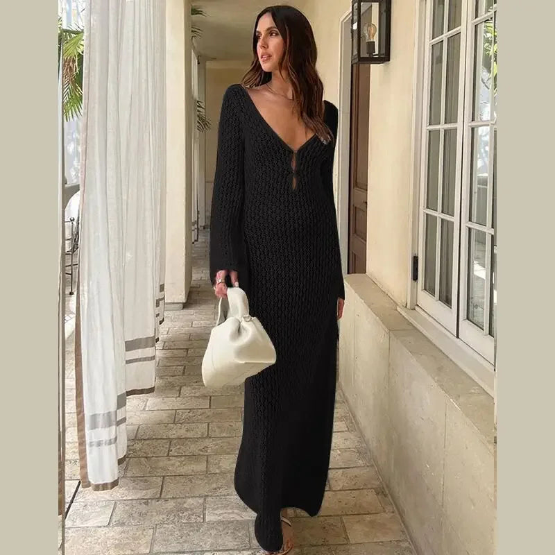 Long Knit Beach Dress