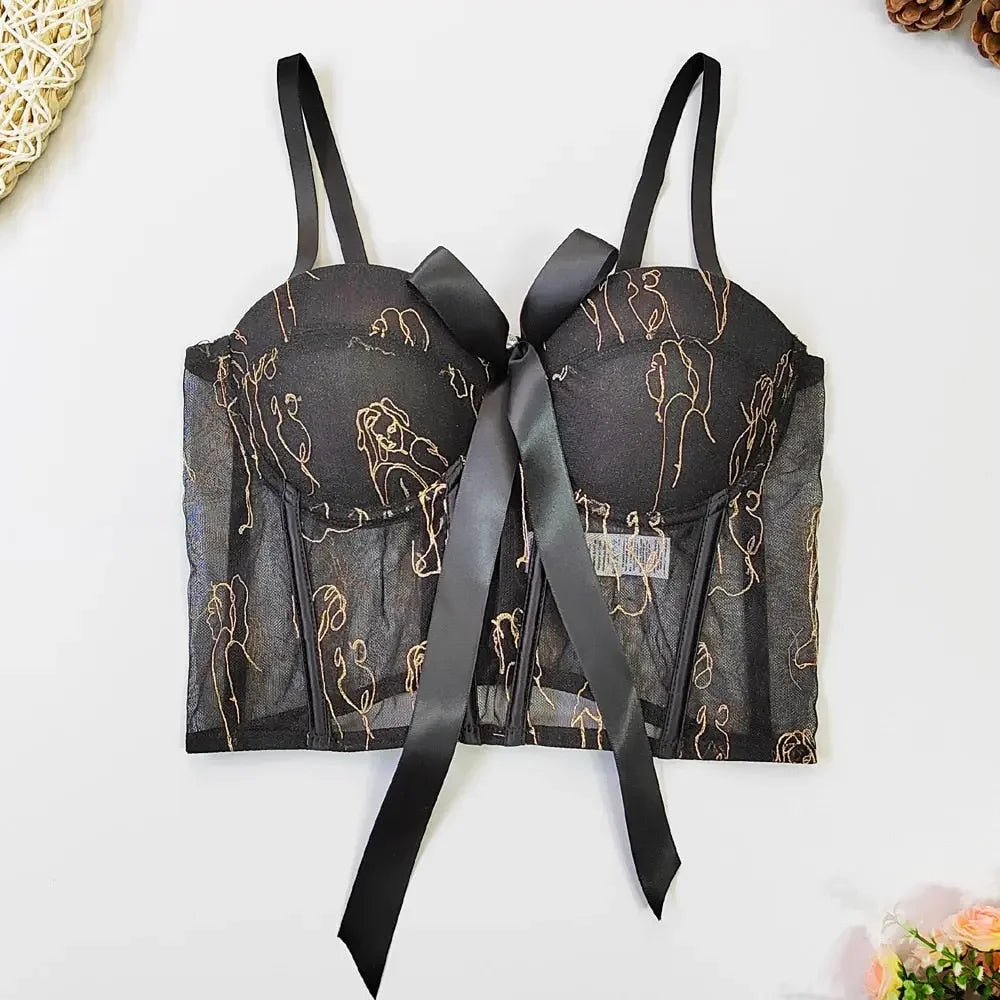 Corset Flower Streetwear Crop Top