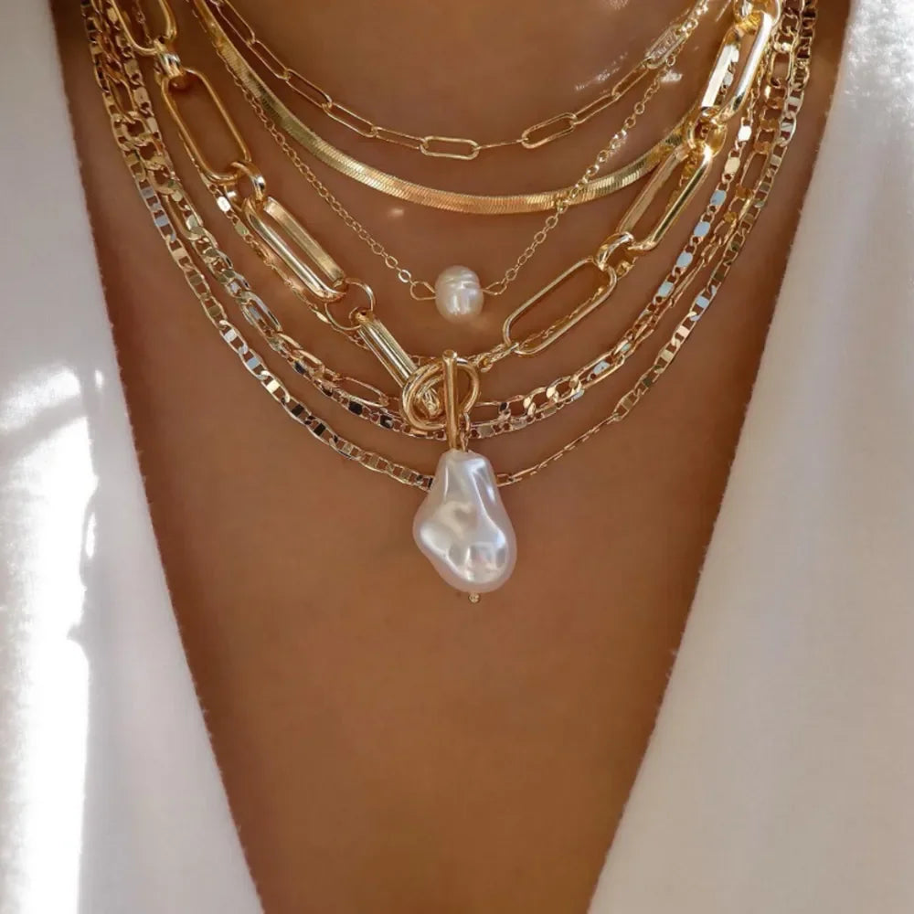Boho Multi-Layer Crystal Pendant Necklaces