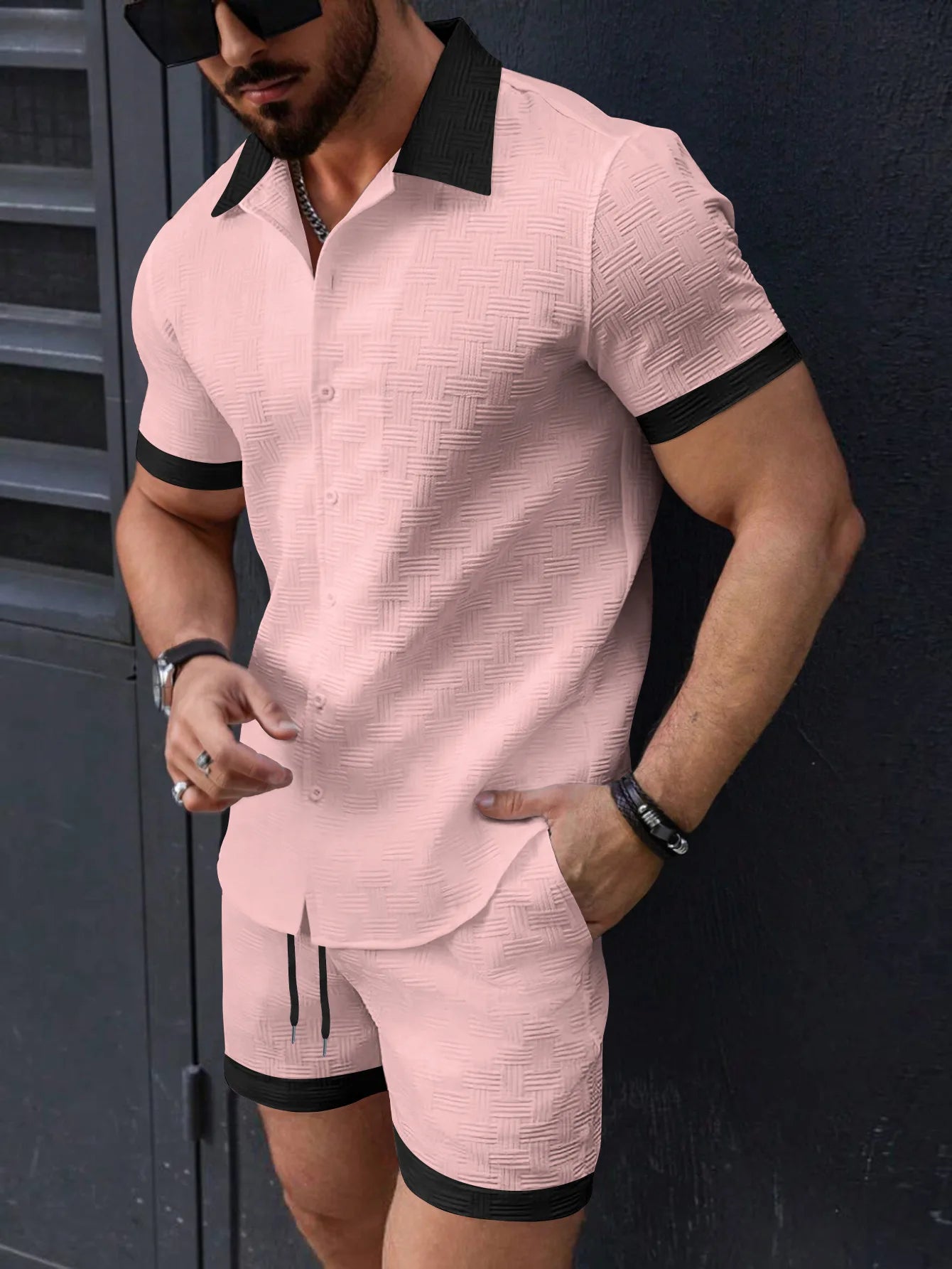 Summer Hawaiian Men's Comfortable Beach shorts set