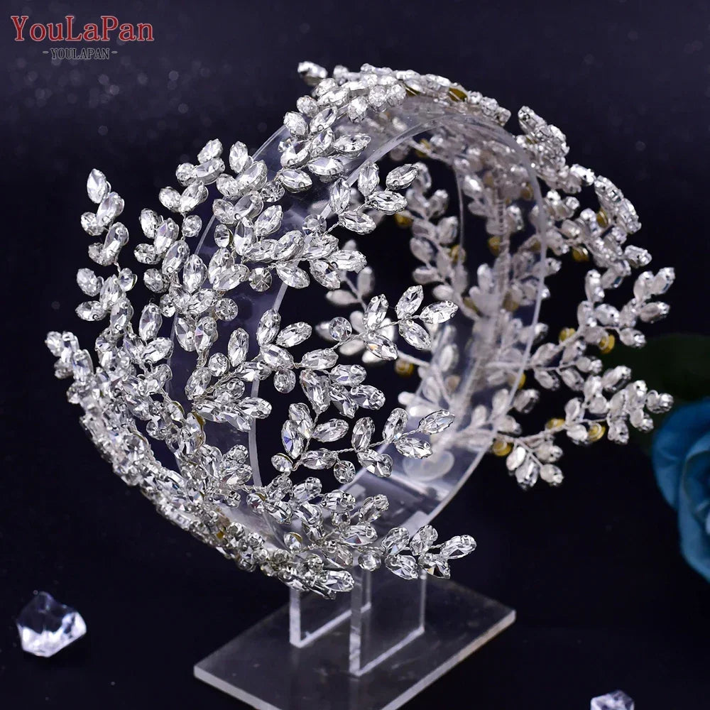 YouLaPan HP496 Fashion Woman Headband Rhinestone Bridal Headpiece Wedding Hair Accessories Bride Tiara Pageant Headdresses